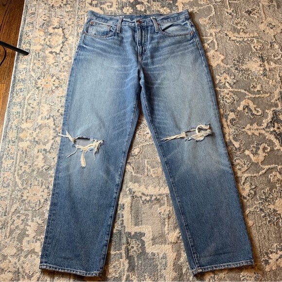 J. Crew Denim - Blue Straight-Leg Distressed Jeans